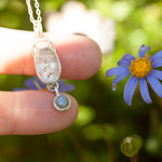 Load image into Gallery viewer, OOAK Osmose pendant #37 ~ with captured plant • Rose Quartz &amp; Labradorite (ready to ship)
