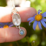 Load image into Gallery viewer, OOAK Osmose pendant #37 ~ with captured plant • Rose Quartz &amp; Labradorite (ready to ship)
