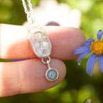 Load image into Gallery viewer, OOAK Osmose pendant #37 ~ with captured plant • Rose Quartz &amp; Labradorite (ready to ship)
