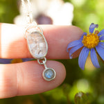 Load image into Gallery viewer, OOAK Osmose pendant #37 ~ with captured plant • Rose Quartz &amp; Labradorite (ready to ship)
