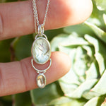 Load image into Gallery viewer, OOAK Osmose pendant #36 ~ with captured plant • Aquamarine &amp; Opal (ready to ship)
