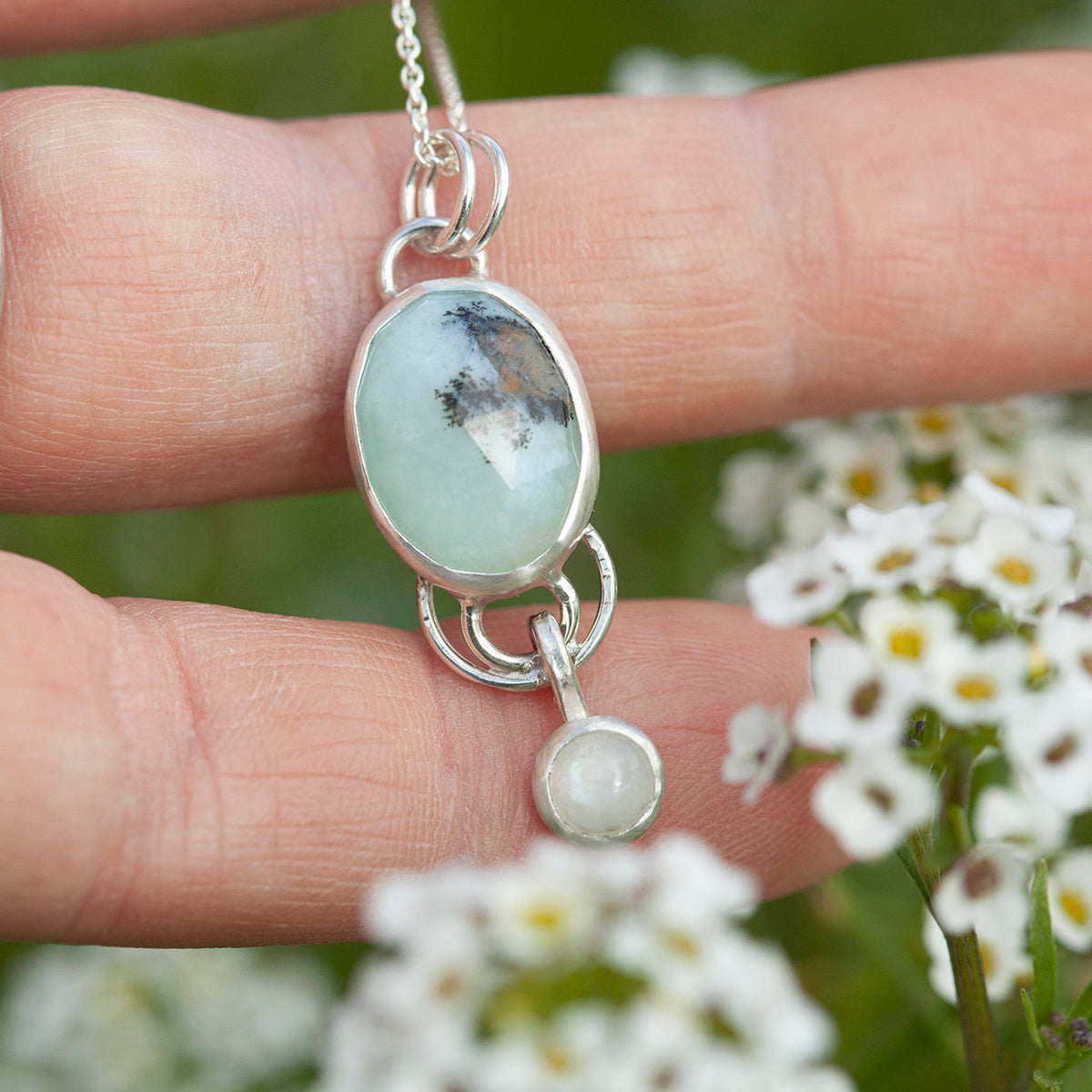 OOAK Osmose pendant #35 • Peruvian Opal & White Labradorite (ready to ship)