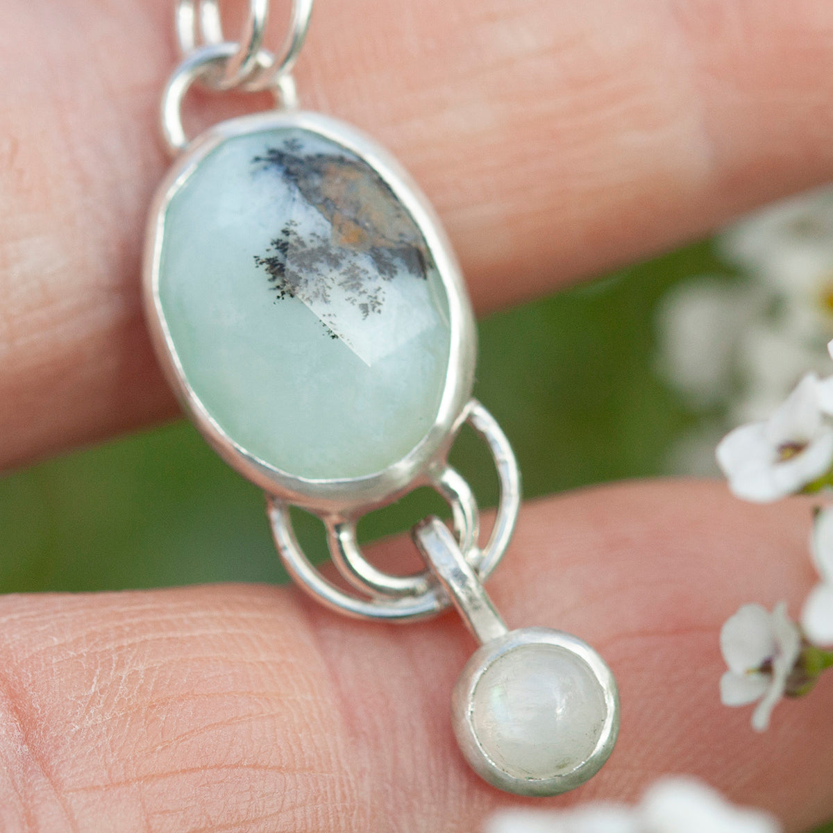 OOAK Osmose pendant #35 • Peruvian Opal & White Labradorite (ready to ship)