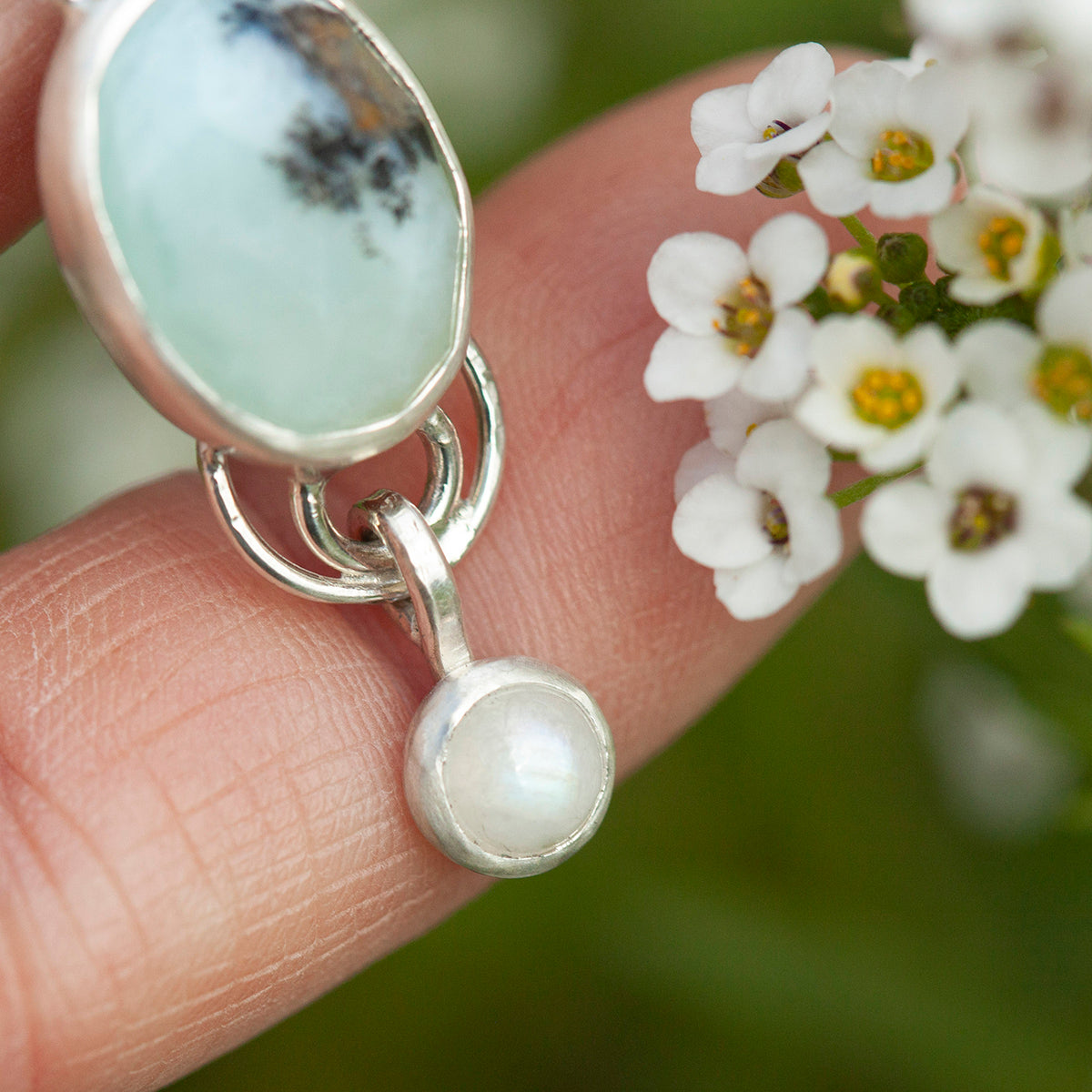 OOAK Osmose pendant #35 • Peruvian Opal & White Labradorite (ready to ship)