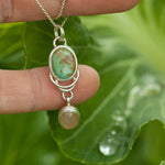 Load image into Gallery viewer, OOAK Osmose pendant #34 • Turquoise &amp; peach Onyx (ready to ship)

