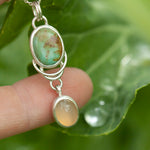 Load image into Gallery viewer, OOAK Osmose pendant #34 • Turquoise &amp; peach Onyx (ready to ship)
