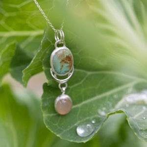 OOAK Osmose pendant #34 • Turquoise & peach Onyx (ready to ship)