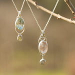 Load image into Gallery viewer, OOAK Osmose pendant #36 ~ with captured plant • Aquamarine &amp; Opal (ready to ship)
