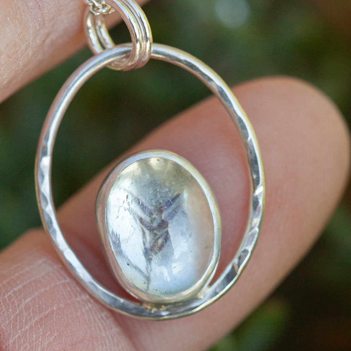 OOAK pendant with captured plant #10 • aquamarine (ready to ship)