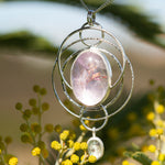 Load image into Gallery viewer, OOAK pendant with captured plant #13 • amethyst &amp; aquamarine (ready to ship)
