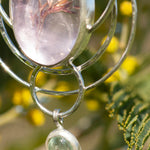 Load image into Gallery viewer, OOAK pendant with captured plant #13 • amethyst &amp; aquamarine (ready to ship)
