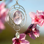 Load image into Gallery viewer, OOAK pendant with captured plant #13 • amethyst &amp; aquamarine (ready to ship)
