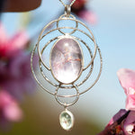 Load image into Gallery viewer, OOAK pendant with captured plant #13 • amethyst &amp; aquamarine (ready to ship)
