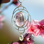 Load image into Gallery viewer, OOAK pendant with captured plant #13 • amethyst &amp; aquamarine (ready to ship)
