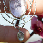 Load image into Gallery viewer, OOAK pendant with captured plant #13 • amethyst &amp; aquamarine (ready to ship)
