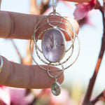 Load image into Gallery viewer, OOAK pendant with captured plant #13 • amethyst &amp; aquamarine (ready to ship)
