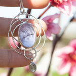 Load image into Gallery viewer, OOAK pendant with captured plant #13 • amethyst &amp; aquamarine (ready to ship)

