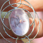 Load image into Gallery viewer, OOAK pendant with captured plant #13 • amethyst &amp; aquamarine (ready to ship)
