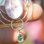 Load image into Gallery viewer, OOAK pendant with captured plant #13 • amethyst &amp; aquamarine (ready to ship)
