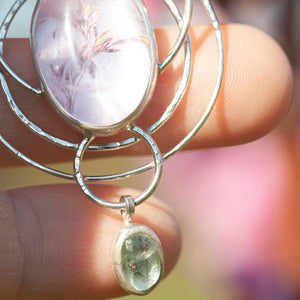 OOAK pendant with captured plant #13 • amethyst & aquamarine (ready to ship)