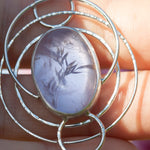 Load image into Gallery viewer, OOAK pendant with captured plant #13 • amethyst &amp; aquamarine (ready to ship)
