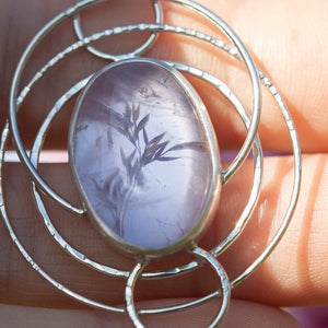 OOAK pendant with captured plant #13 • amethyst & aquamarine (ready to ship)