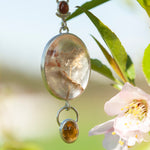 Load image into Gallery viewer, OOAK pendant with captured plant #14 • citrine &amp; garden quartz (ready to ship)
