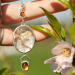 Load image into Gallery viewer, OOAK pendant with captured plant #14 • citrine &amp; garden quartz (ready to ship)
