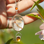 Load image into Gallery viewer, OOAK pendant with captured plant #14 • citrine &amp; garden quartz (ready to ship)

