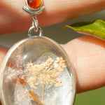 Load image into Gallery viewer, OOAK pendant with captured plant #14 • citrine &amp; garden quartz (ready to ship)
