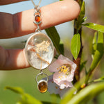 Load image into Gallery viewer, OOAK pendant with captured plant #14 • citrine &amp; garden quartz (ready to ship)
