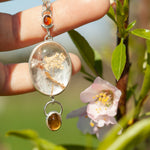 Load image into Gallery viewer, OOAK pendant with captured plant #14 • citrine &amp; garden quartz (ready to ship)
