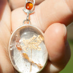 Load image into Gallery viewer, OOAK pendant with captured plant #14 • citrine &amp; garden quartz (ready to ship)
