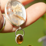 Load image into Gallery viewer, OOAK pendant with captured plant #14 • citrine &amp; garden quartz (ready to ship)
