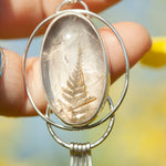 Load image into Gallery viewer, OOAK pendant with captured plant #15 • rutilated quartz (ready to ship)

