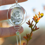 Load image into Gallery viewer, OOAK pendant with captured plant #16 • clear quartz &amp; kyanite (ready to ship)
