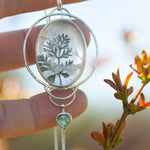 Load image into Gallery viewer, OOAK pendant with captured plant #16 • clear quartz &amp; kyanite (ready to ship)

