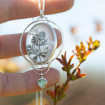 Load image into Gallery viewer, OOAK pendant with captured plant #16 • clear quartz &amp; kyanite (ready to ship)
