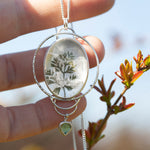 Load image into Gallery viewer, OOAK pendant with captured plant #16 • clear quartz &amp; kyanite (ready to ship)

