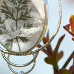 Load image into Gallery viewer, OOAK pendant with captured plant #16 • clear quartz &amp; kyanite (ready to ship)
