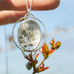 Load image into Gallery viewer, OOAK pendant with captured plant #16 • clear quartz &amp; kyanite (ready to ship)
