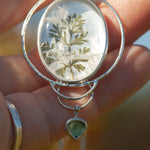 Load image into Gallery viewer, OOAK pendant with captured plant #16 • clear quartz &amp; kyanite (ready to ship)
