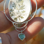 Load image into Gallery viewer, OOAK pendant with captured plant #16 • clear quartz &amp; kyanite (ready to ship)
