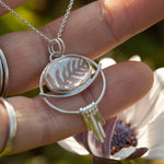 Load image into Gallery viewer, OOAK pendant with captured plant #19 • rose quartz (ready to ship)
