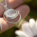 Load image into Gallery viewer, OOAK pendant with captured plant #19 • rose quartz (ready to ship)

