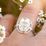 Load image into Gallery viewer, OOAK ring with captured plant #8 • rose quartz • size 54 (ready to ship)
