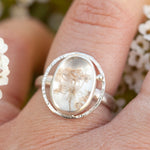 Load image into Gallery viewer, OOAK ring with captured plant #8 • rose quartz • size 54 (ready to ship)
