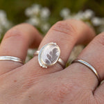 Load image into Gallery viewer, OOAK ring with captured plant #10 • rose quartz • size 53,5 (ready to ship)
