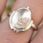 Load image into Gallery viewer, OOAK ring with captured plant #9 • rose quartz • size 58,5 (ready to ship)
