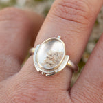 Load image into Gallery viewer, OOAK ring with captured plant #9 • rose quartz • size 58,5 (ready to ship)
